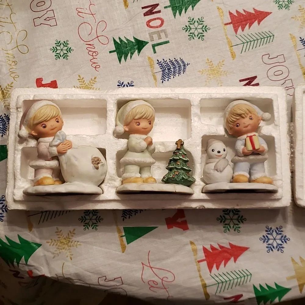 Vintage Homco Set of 3 Porcelain Children Figurines #5613